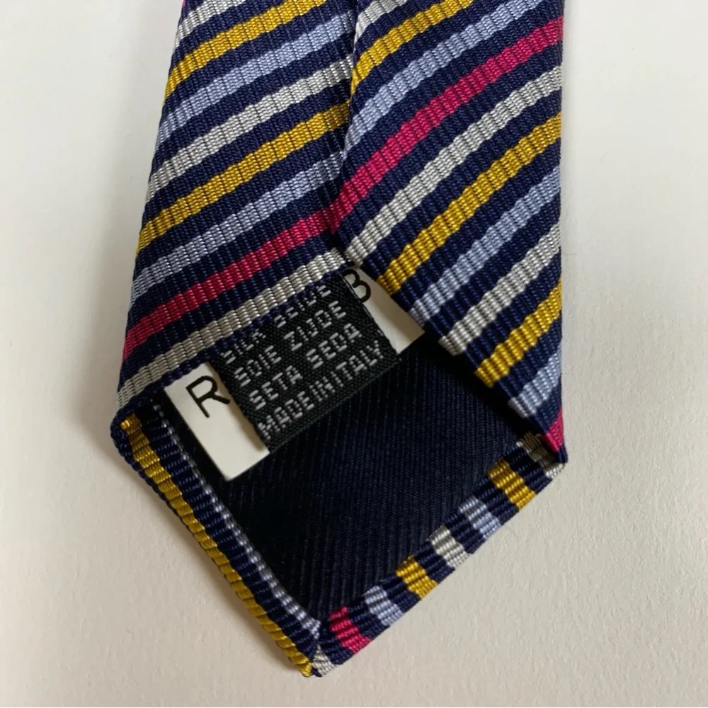 Gallieni 1889 Tie‎ Men's 100% Silk Multicolor Striped Made in Italy 3.50